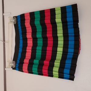 H&M Pleated Striped Mini Skirt